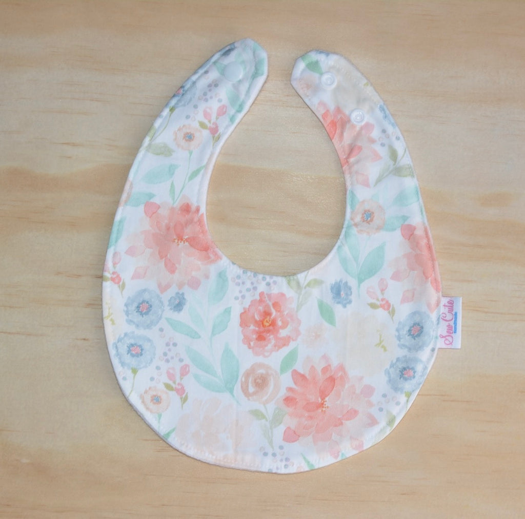 Bib - floral white