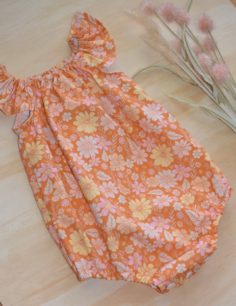 Romper - Orange Florals