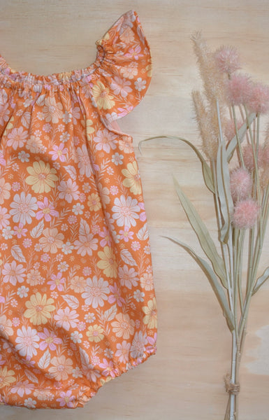 Romper - Orange Florals