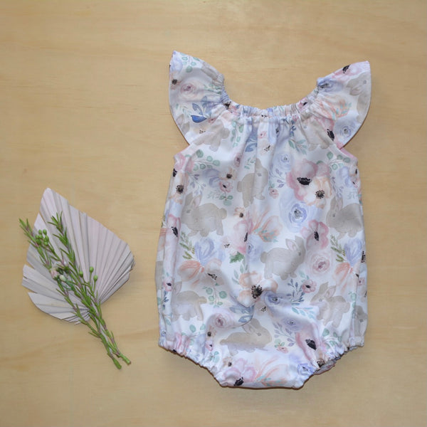 Romper - Floral Bunny