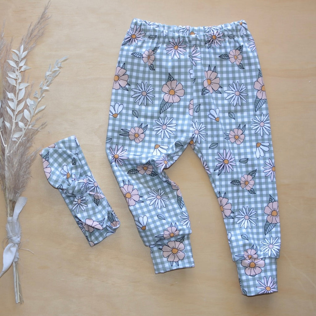 Leggings -  Gingham floral
