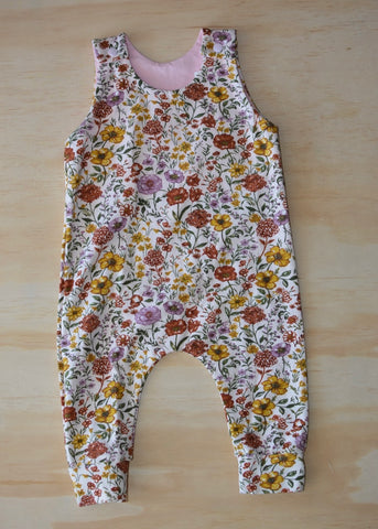Winter romper -flowers