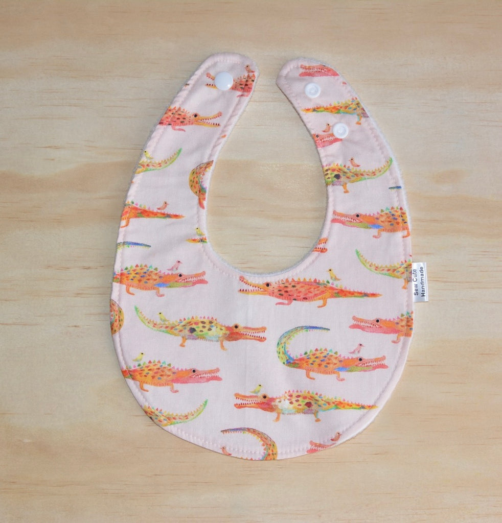 Bib - Pink alligator