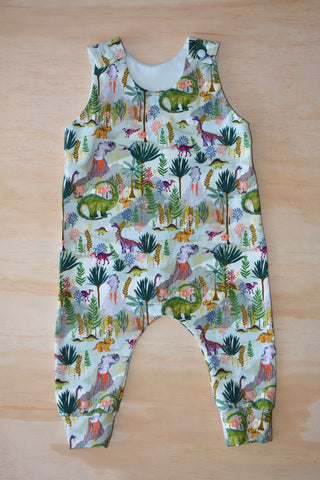 Winter romper - Dino Green
