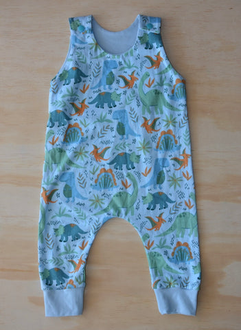 Winter romper - Blue Dino