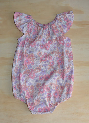 Romper - Pink and purple  flowers