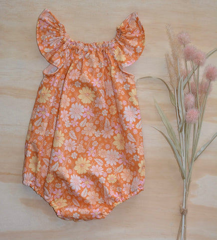 Romper - Orange Florals