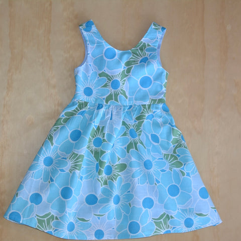 Tie back Bow Dress - Bluebell Floral