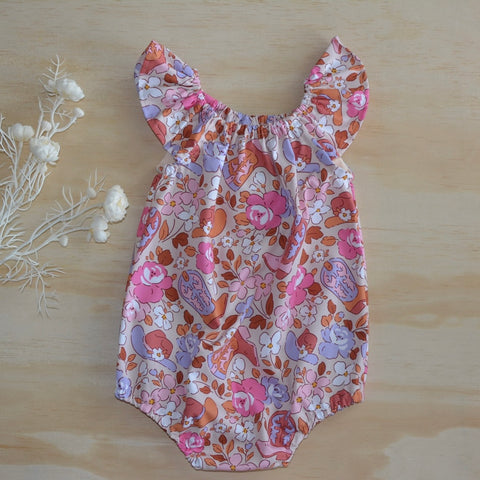 Romper - Florals and cowgirls boots