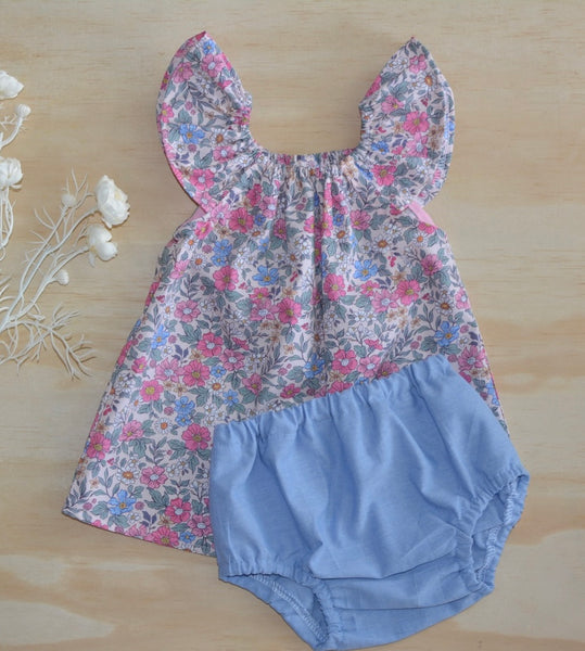 Flutter Top -  Pink Florals
