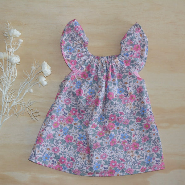 Flutter Top -  Pink Florals