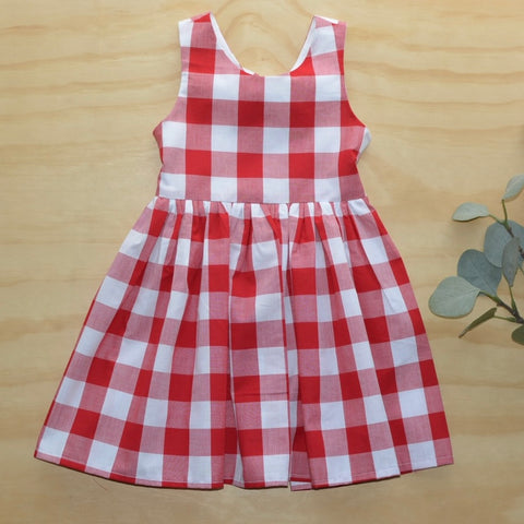 Bow Dress - Red Gingham